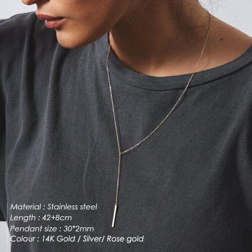 Aesthetic Stainless Steel Necklaces for women Korean Luxury Pendant Choker Thin Chain Necklace Fashion Jewelry