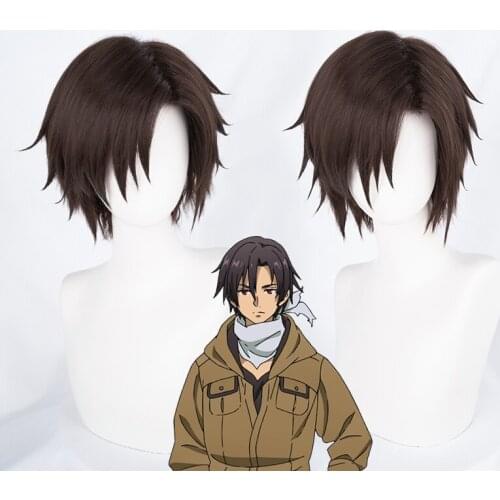 Shinel Nozen Anime 86 Eighty Six Cosplay Wigs Short Black Heat Resistant Synthetic Hair Hallowen Party Wigs + Free Wig Cap