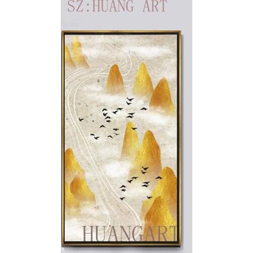 Scenery Silver Mountain Painting Abstract Golden Mountain Oil Painting Modern Canvas Art Living Room Wall Decor Hang Pictures