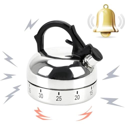 NICEYARD Plastic Kettle Shape 60 Minutes Kitchen Timer Mechanical Timer Countdown Alarm Reminder Cooking Reminders Tools
