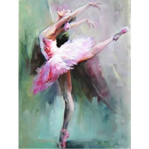 Abstract Ballerina Portrait Oil Painting on Canvas Posters and Prints Scandinavian Canvas Art Wall Picture for Living Room