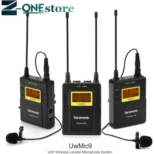 Saramonic UWMIC9 Broadcast UHF Camera Wireless Lavalier Microphone System Transmitters and Receivers for DSLR Camera &Camcorder