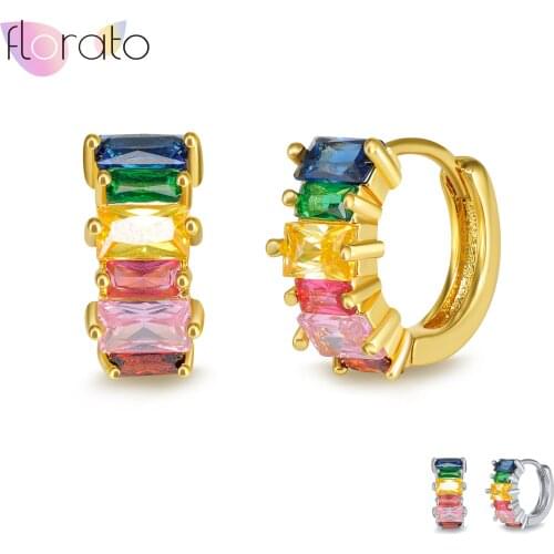 925 Sterling Silver Ear Buckle Small Huggie Hoop Earrings Shiny Rainbow Boho Classic Minimal Charming Earrings Gift Jewelry