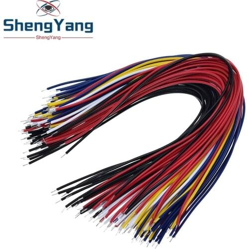 ShengYang 100PCS 20CM Color Flexible Two Ends Tin-plated Breadboard Jumper Cable Wires