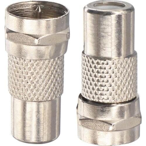 10 Pieces F-Type Male Plug to RCA Female Jack RF Video TV Cable Adapter for Atari 2600/7800 Sega/Coleco/Commodore Game System