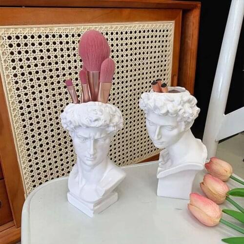 Modern Nordic Creative David Portrait Human Head Vase Decoration Decoration Resin Home Flower Art Pen Holder Decoration