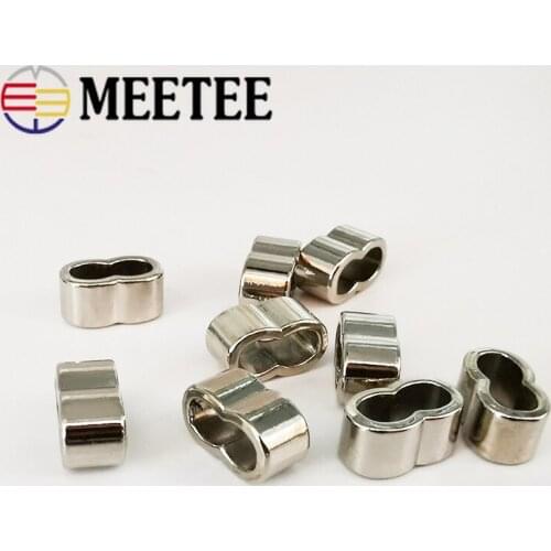 20/50pcs Meetee Metal Rope Buckle Lanyard Double Hole Adjustment Stopper Buckles DIY Hat Cord End Garment Decoration Stoppers