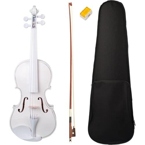 Student Violin 4/4 Full Size Violin Violin Set Child Beginner White Violin