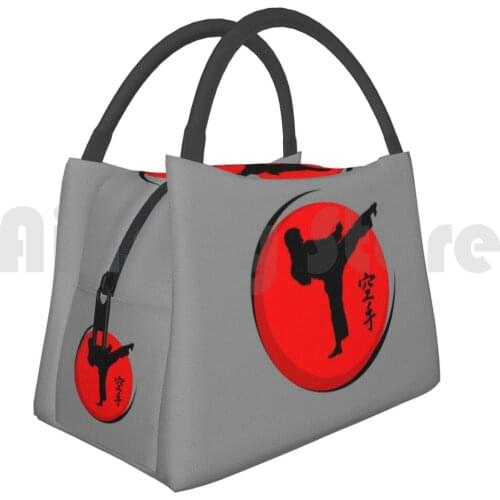 Cooler Lunch Bag Picnic Bag Karate Lifestyle-Karate Kanji Design Karate Kanji Kick Martial Arts Kung Fu Tae