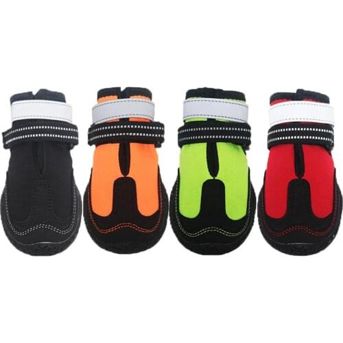 Pet Dog Warm Shoes for Sports Mountain Wearable Waterproof Anti-slip Soles Reflective Dog Boots for Small Medium Large Dog