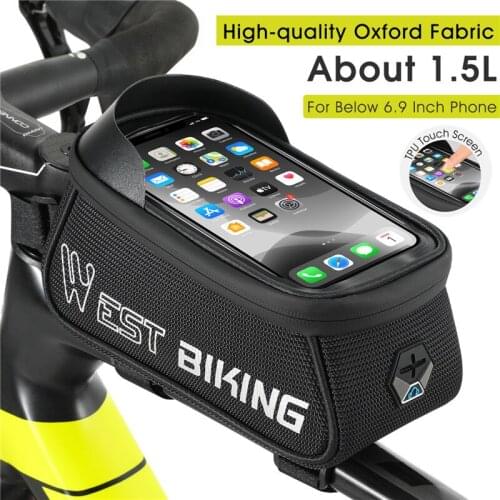 Bike Front Bag Reflective Touch Screen Mobile Phone Bag Mountain Bike Front Beam Top Tube Bag Cycling Bag Riding Equipment