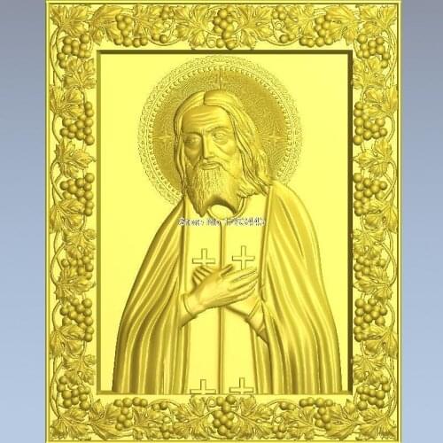 High quality 3d model relief for cnc or 3D printers in STL file Seraphim of Sarov