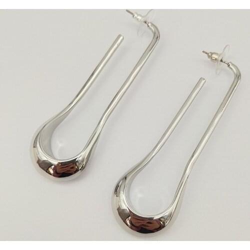 Exaggerate earrings hoop shape real gold plated jewelry for party