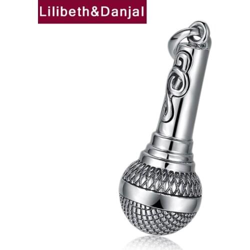 Music Microphone Necklace Pendant Real 925 Sterling Silver Fashion Fine Jewelry Women Men 2021 Free Shipping Jaded London P22