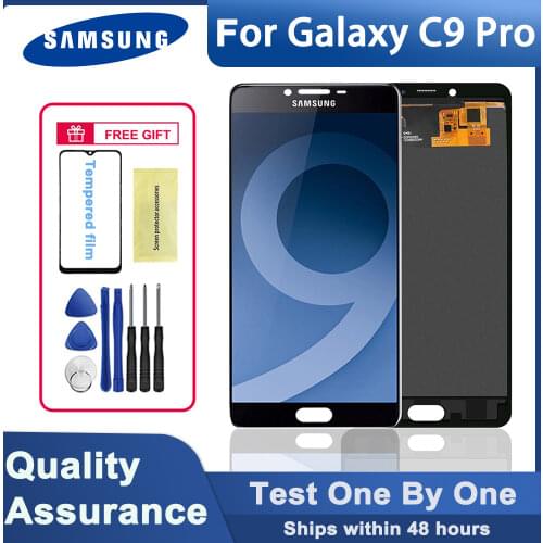100% tested 6.0" Original Super AMOLED LCD Display for Samsung Galaxy C9 Pro LCD C9000 C9 LCD touch screen digitizer assembly