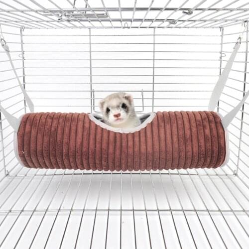 Winter Warm Hamster Tunnel Hammock for Small Animals Sugar Glider Tube Swing Bed Nest Sleeping Bed Rat Ferret Toy Cage Accessor
