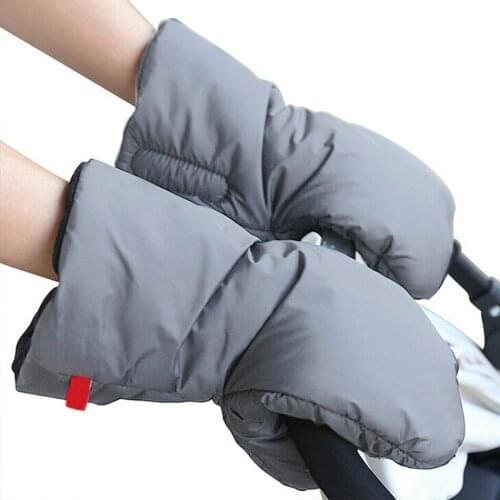 Winter Hand Muff Waterproof Baby Stroller Gloves Thicken Fur Fleece Kids Pushchair Hand Cover Mittens Stroller Accessories