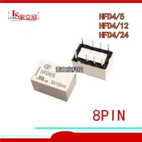 10PCS/LOT 100%Original&New Signal relay HFD4/5 HFD4/12 HFD4/24 HFD4 5 HFD4/12V 8PIN