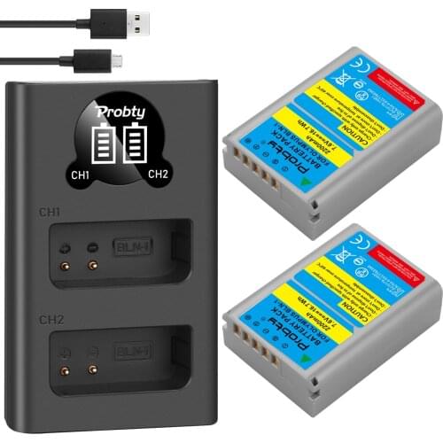 2PCS 2200mAh BLN-1 PS BLN1 PS-BLN1 Battery + Smart Dual LED USB Charger for Olympus OM-D E-M1 E-M5 Mark II PEN-F E-P5 EM1 EM5 PE