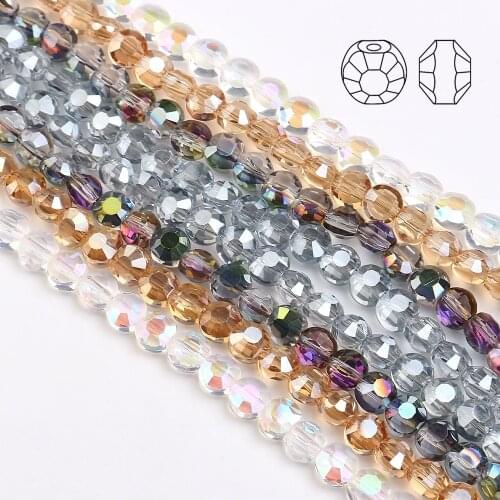 95pcs/lot Austria Crystal Plated Beads 6mm Glass Round Loose Spacer Beads DIY Jewelry Making Crafts Material Wholesale In Bulk