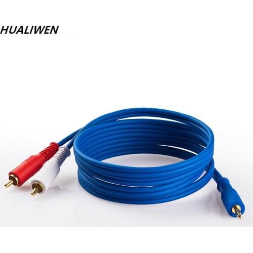 3.5 one-to-two audio cable 3.5 to double lotus RCA head audio computer speaker cable