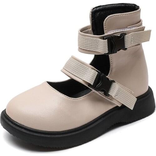 Girls Martin Boots Student Casual Shoes 2021 Autumn New Kids Leather Shoes Fashion Flats Breathable Back To School Shoes Hot