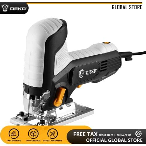 DEKO DKJS80Q3 High Power Jig Saw 6 Variable Speed multi-angle Electric Saw with Blades, Metal Ruler, Allen Wrench Power Tools