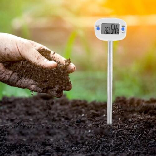 Electronic Temperature Moisture Humidity Monitor LCD Soil Tester Meter Probe for Garden Lawn Plant Pot 44x30x30mm