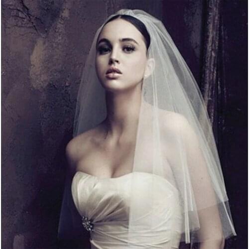 Bride Wedding Veil 2 Tier Veils Bridal Tulle With Comb