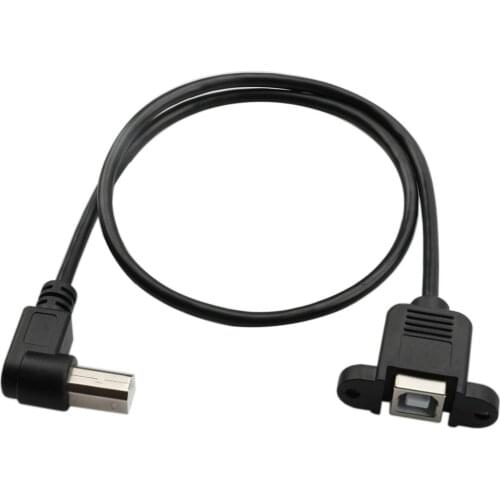Right Angled Printer Extension Cable USB 2.0 B Adapter Male to Female USB 2.0 Type B Male to Type B Female Printer Panel Mount E