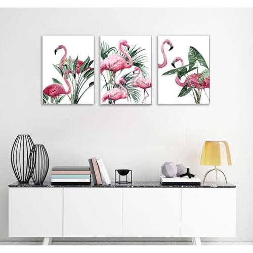 3 Pieces Nordic Flamingo diamond Painting embroidery Art Picture for Wall Home Bedroom Living Room Decorative full diamond mosai