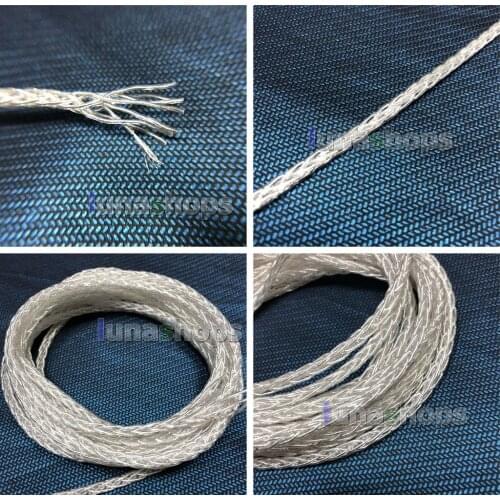 LN006211 1m 8*(10*0.08mm) 8 Cores 99.99% Pure Silver Earphone DIY Custom Cable (Not Telf) 8*1.1mm OD:4mm