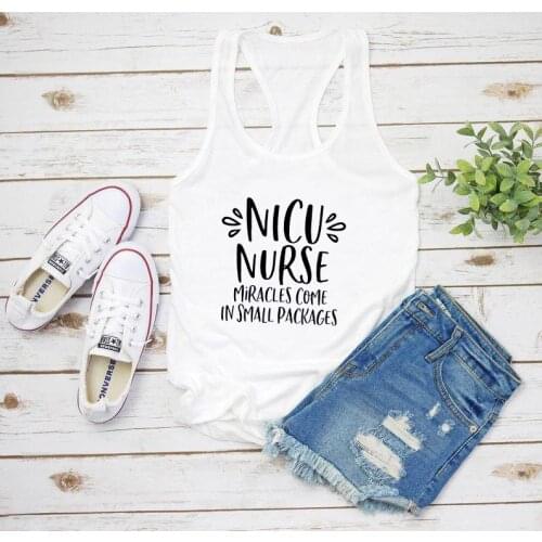 Vest NICU Nurse Miracles Come In Small Packages Graphic Summer Funny Casual Womens Tank Tops Cute Nurse Shirt Gift For Nurse