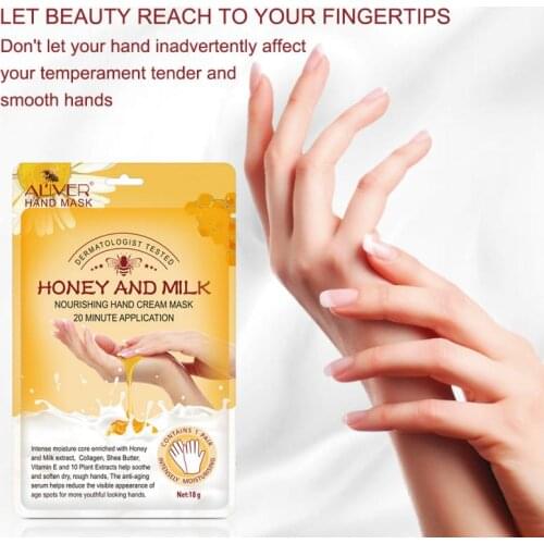 Honey Milk Hand Mask Moisturizing Soft Reduce Fine Lines Anti-drying anti-aging Gloves Reduces Age Spots Hand Skin Care TSLM2
