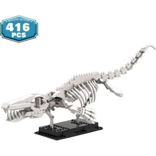 MOC Mosasaur Fossil Building Block Skeleton Historical Model Monster Bone Bricks Dinosaur Behemoth Dragon Brick Children toys