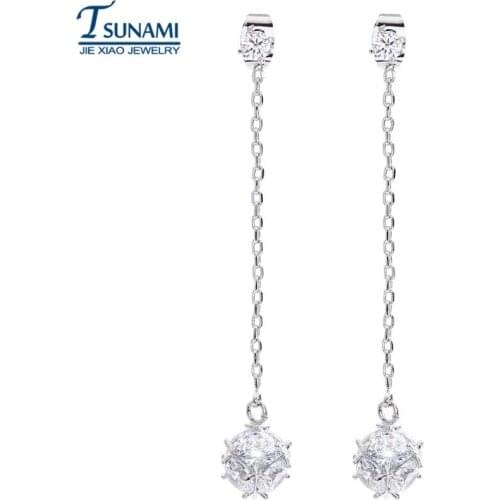 Trendy round Zircon Earring Nickle Free Antiallergic Real Earrings For Women New Fashion Jewelry Dangles ER049