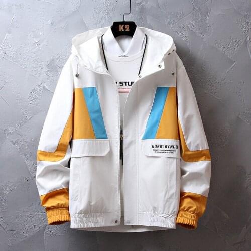 2021 Spring/Autumn Mens Hooded Jacket Fashion Casual Streetwear Zipper Coat Clothes Male Outwear Windbreaker Oversize M-3XL