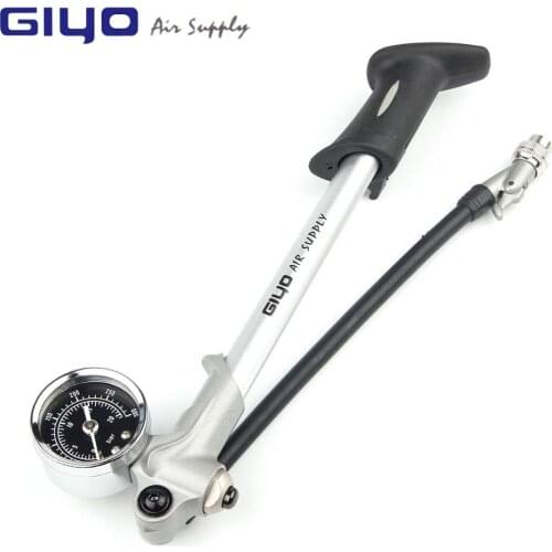 GIYO MTB road bike pump Bicycle pump pressure gauge manual mini pump Schrader riding accessories fietspomp shock fork tire pump