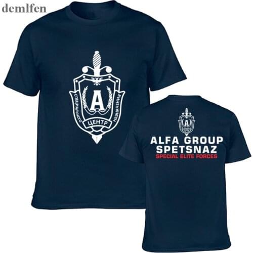 New Russian Spetsnaz Alfa Alpha Unit Counter Terrorist Special Unit Forces T-shirt Black O Neck Tshirt Casual Funny Shirt