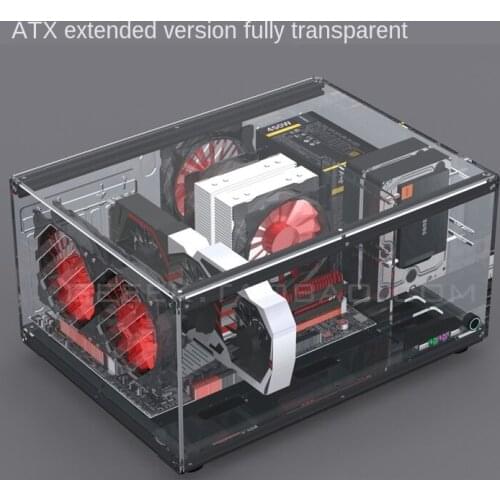 Geeeks new acrylic personalized water-cooled computer transparent horizontal case in brown color