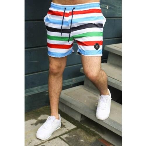 Striped Burgundy Sea and Pool Swimming Shorts