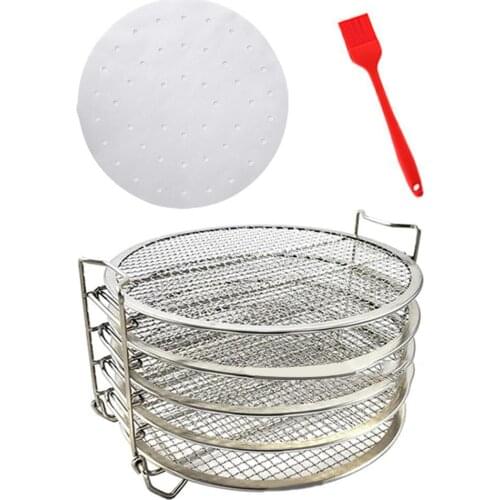 5 Tier Air Fryer Accessories Food Dehydrator Drying Stand Rack Stainless Steel for Ninja Foodi Air fryer Pressure Cooker Oven