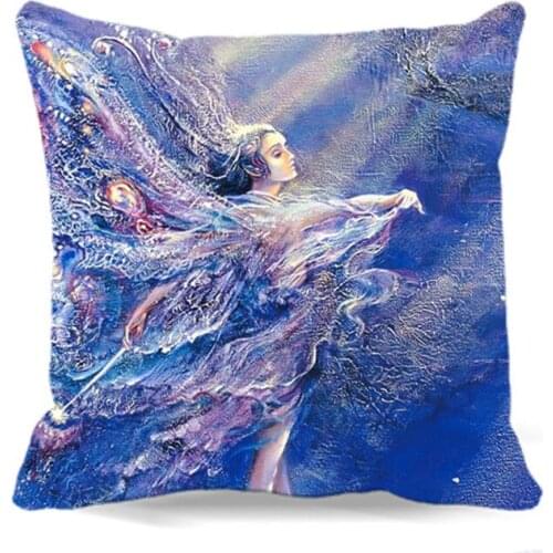 Fairy Waving the magic wand of Cotton polyester Pillow case Decoration Square Cushion Cover For Home sofa Car car chair Seat