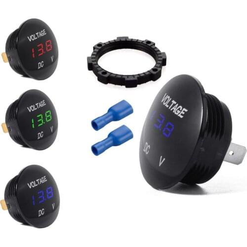 Waterproof Voltmeter Mini Digital Display Voltage Meter DC 12V-24V Blue LED Tester for Car Motorcycle Auto Truck Campervan