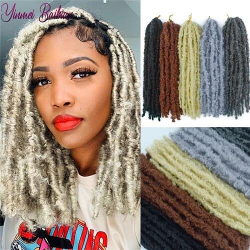 Yinmei Baibian 14" Butterfly Locs Crochet Hair Distressed Butterfly Locs Crochet Braids Goddess Pre-Twist Bob Locs Braids
