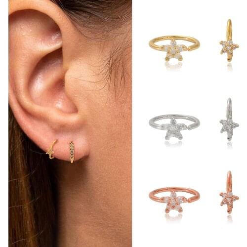 Fashion CZ Body Jewelry Round Earrings For Women Gilrs Flower Earings Jewelry Gift Pendientes