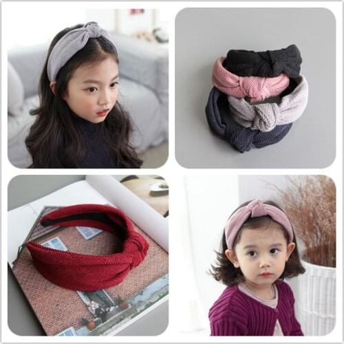 1PC lovely Corduroy child Series Girl Childrens series Hair Bands HeadWear Contracted Cloth Art Wide-brimmed HeadWear