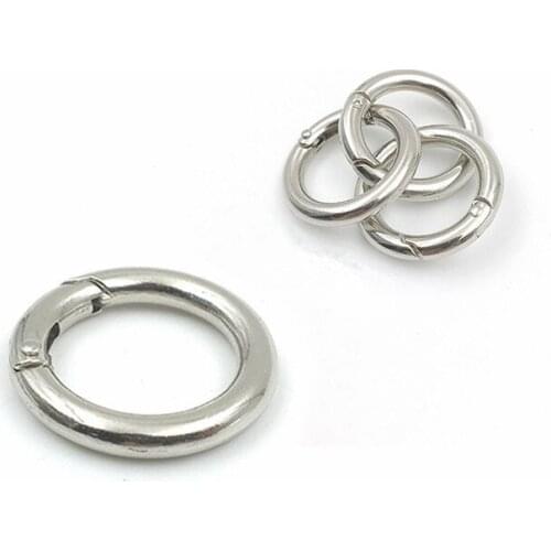 10pcs Silver Plated Alloy Round Carabiner Spring Hooks Clip Camping 25mm