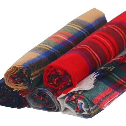 100% lambs wool cashmere women fashion plaid scarfs shawl pashmina 65x200cm grey 5color