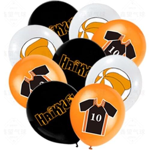 12pcs/set Anime Haikyuu!! Balloons Haikyuu Hinata Shoyo Latex Ballons Anime Volleyball Birthday Party Decorations Supplies Toys